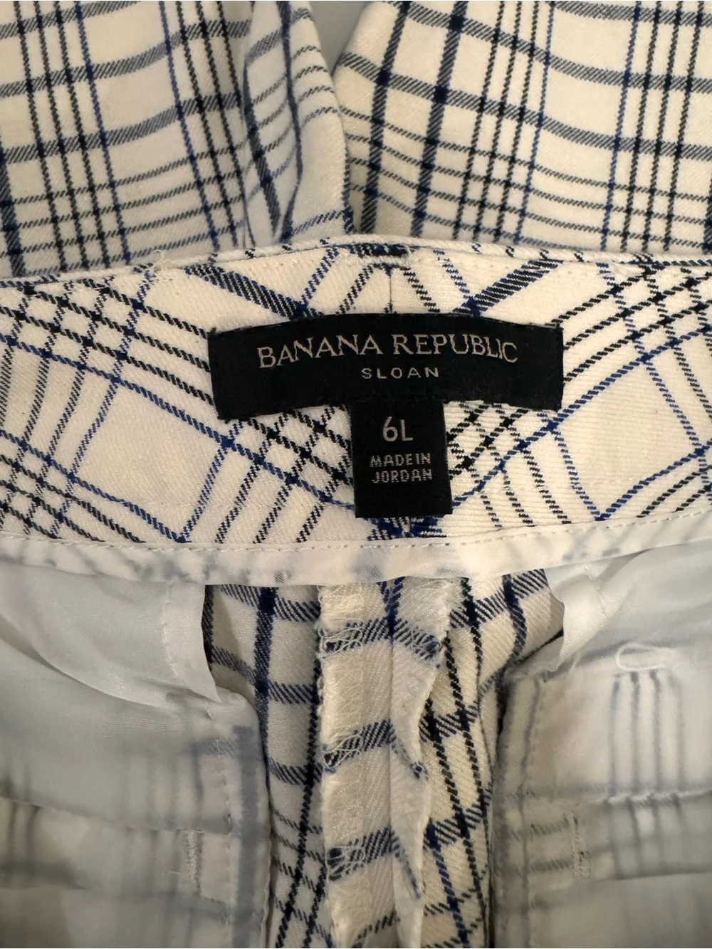Banana Republic Cream and Black Plaid Trousers - Picture 4 of 5